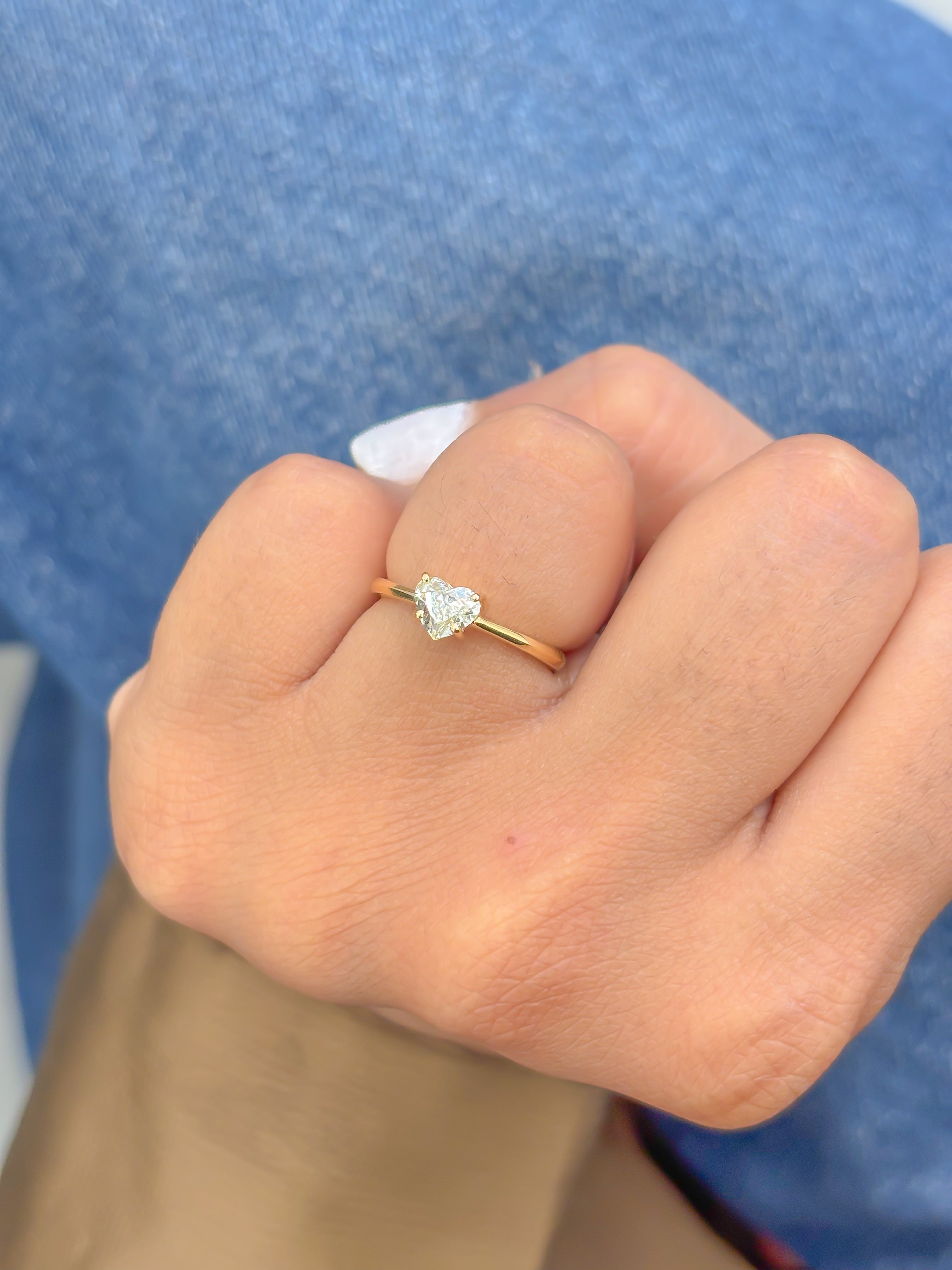 JPRG-3699/9303 Diamond Heart Thin Ring | 18K