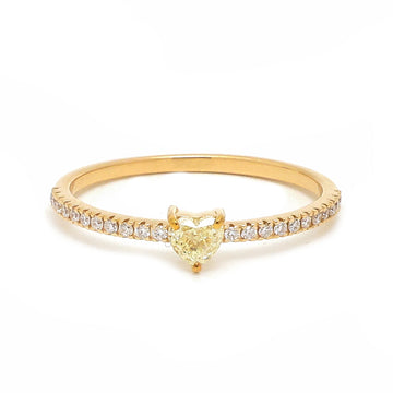 JPRG-3708/9321 Diamond Heart Thin Ring | 18K
