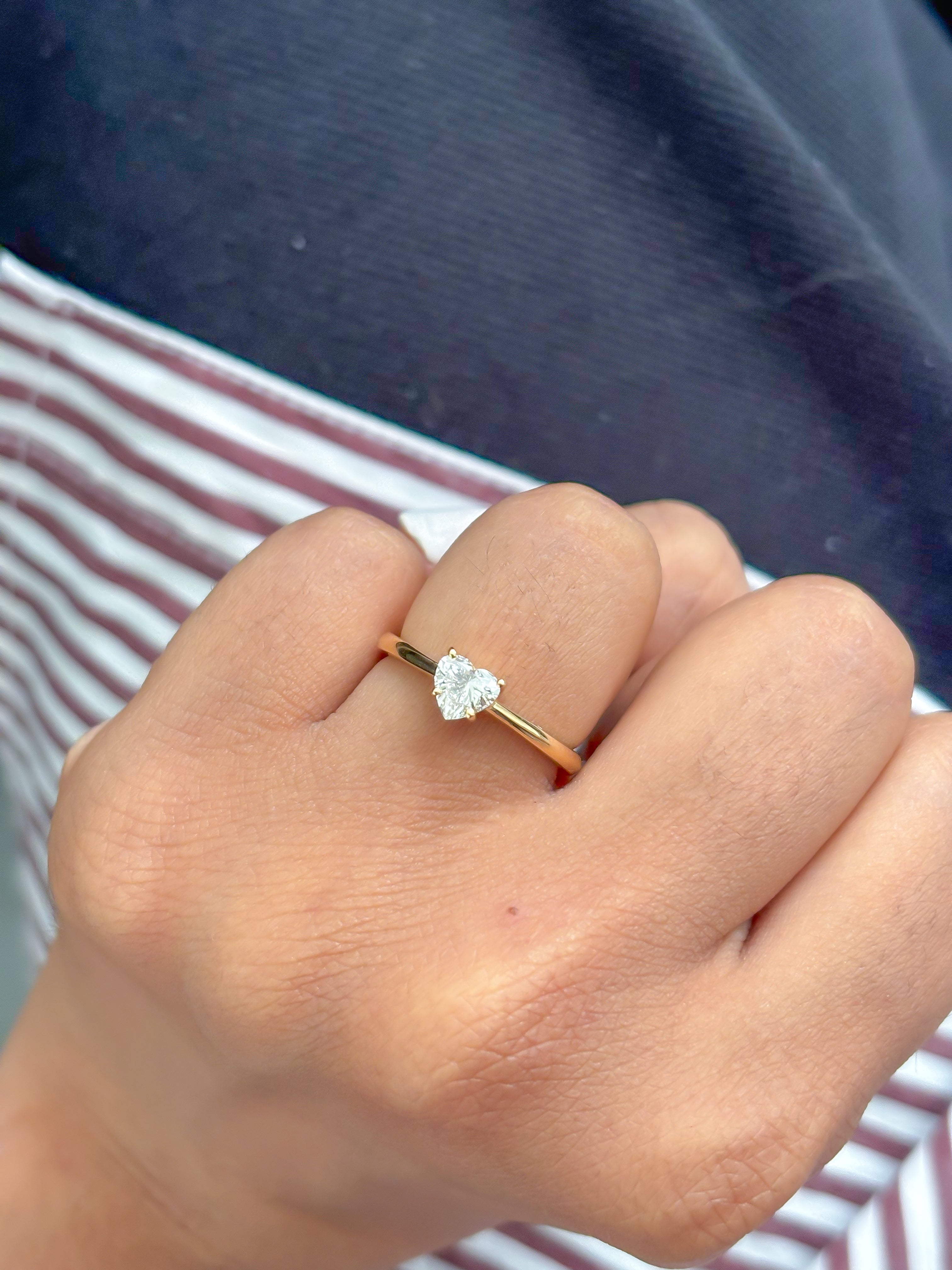 JPRG-3718/9325 Diamond Heart Thin Ring | 18K