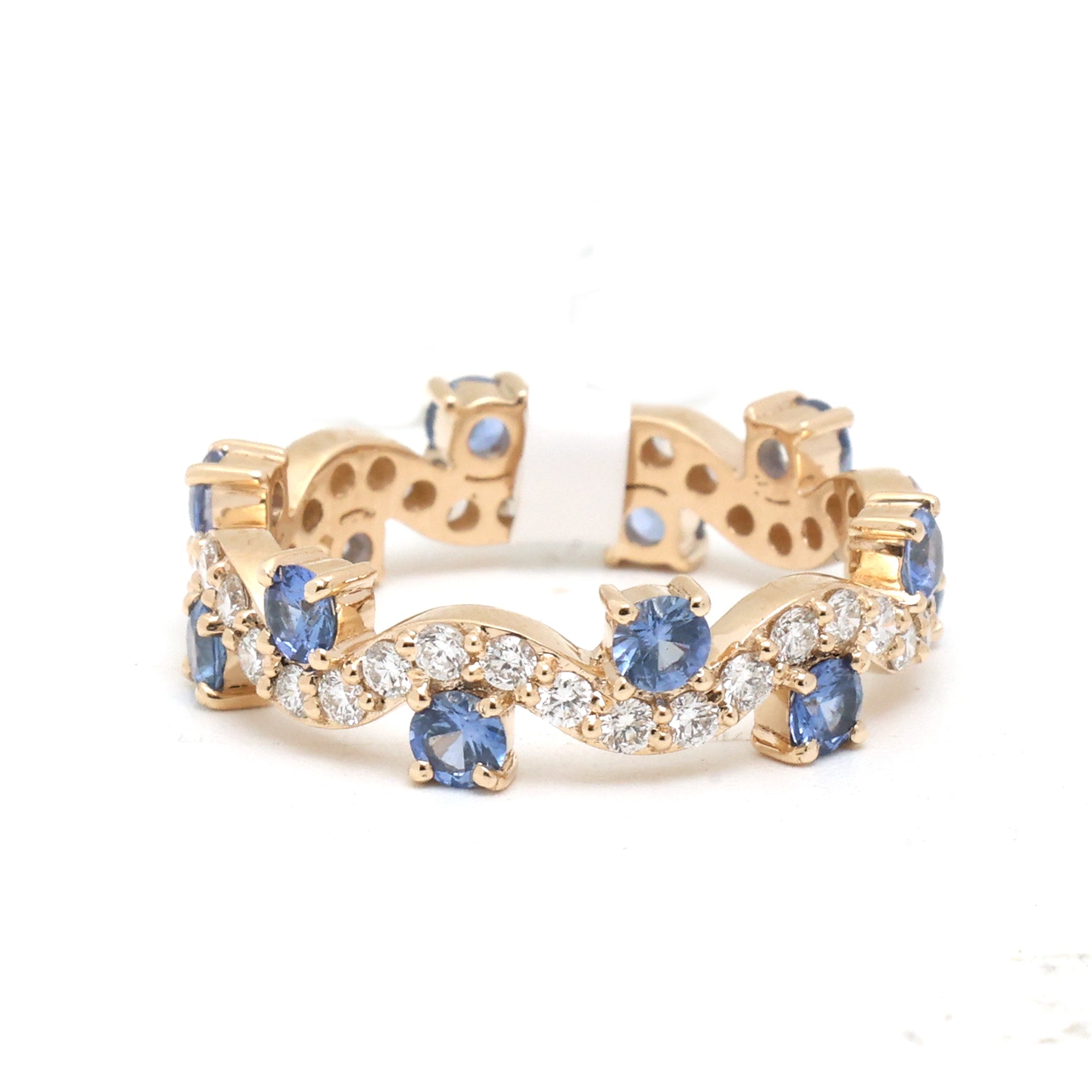 JPRG-3726/9334 Blue Sapphire Diamond Ring | 14K