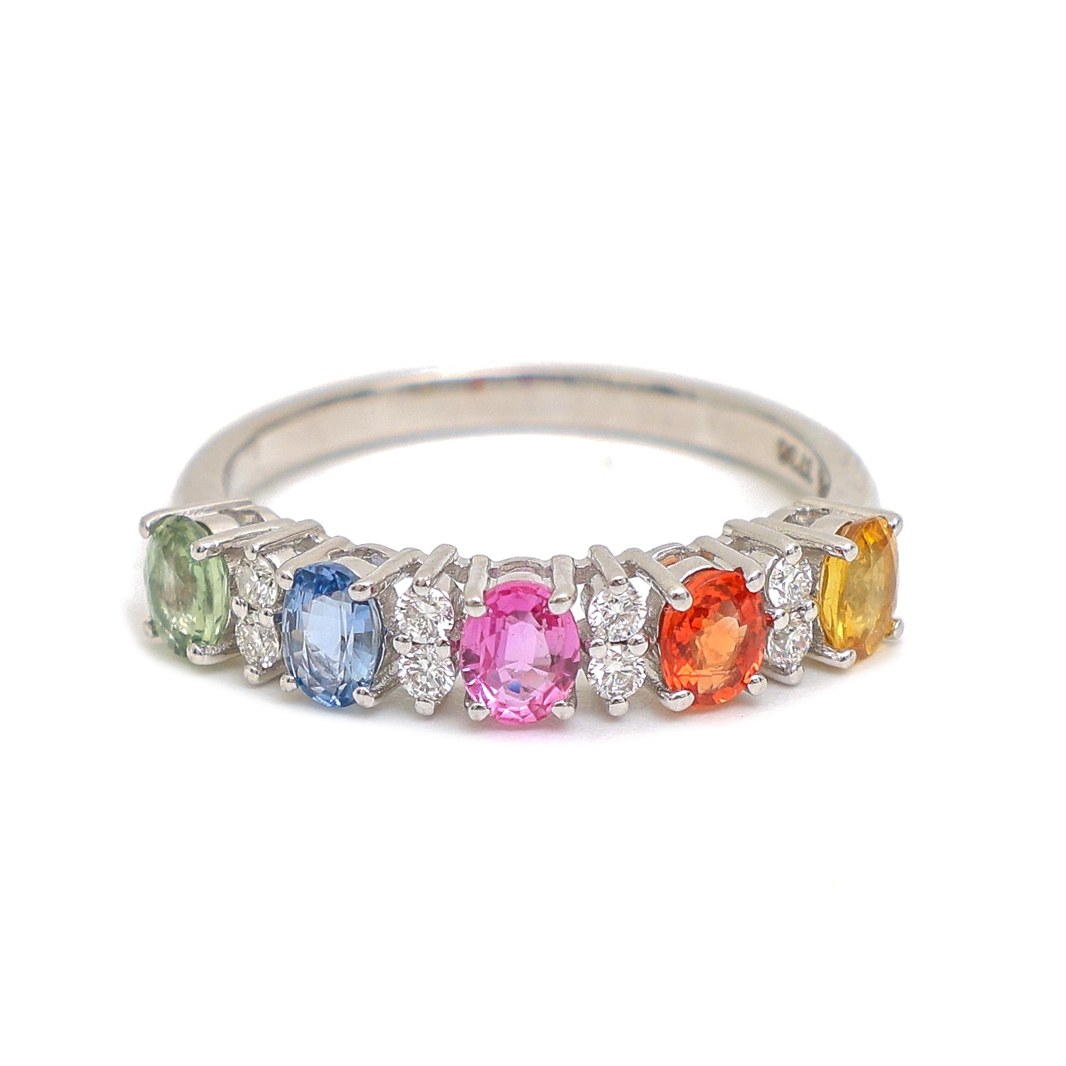 JPRG-3736/9344 Rainbow Sapphire Diamond Ring | 18K