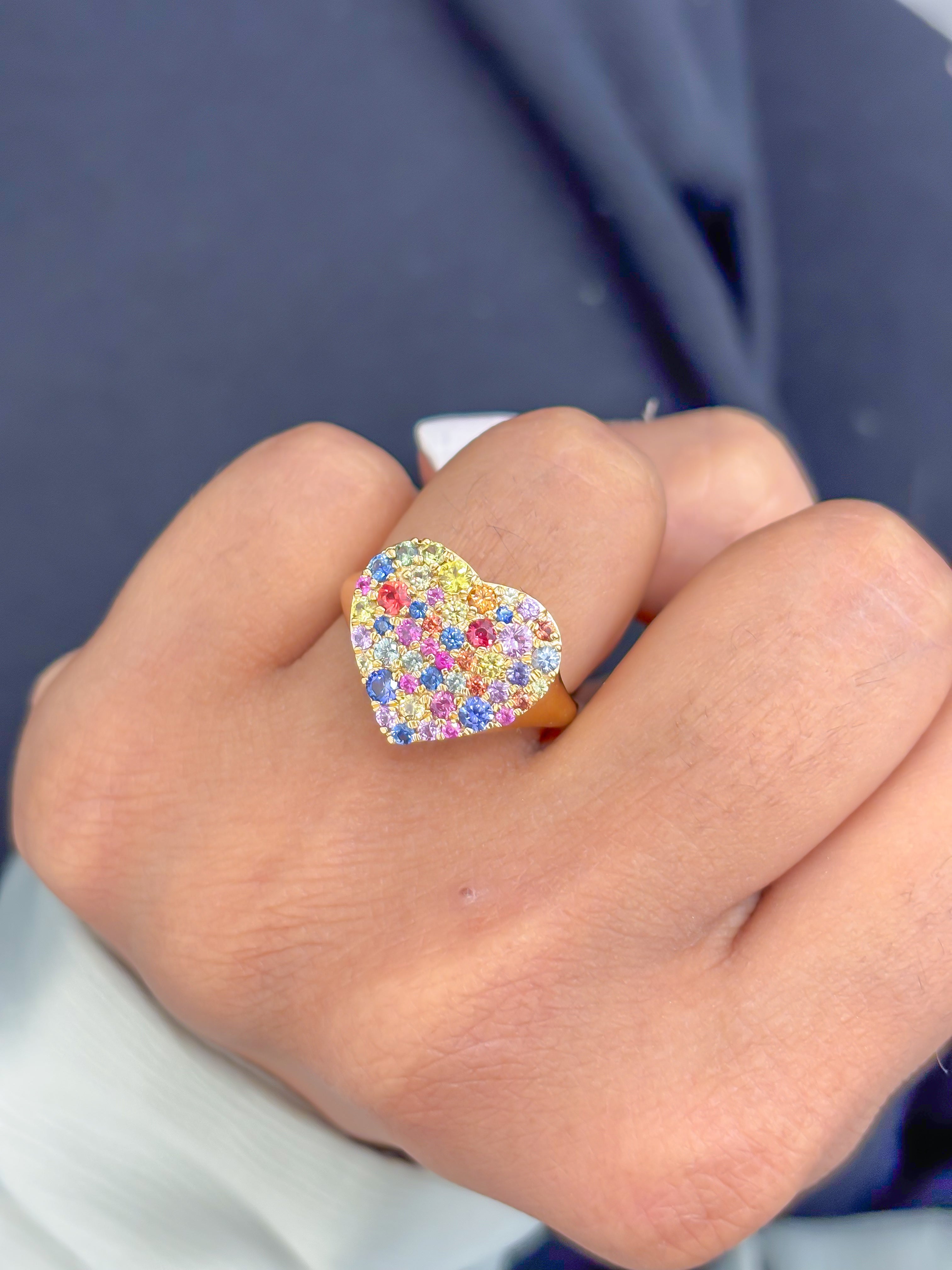 JPRG-3737/9345 Rainbow Sapphire Ring | 18K