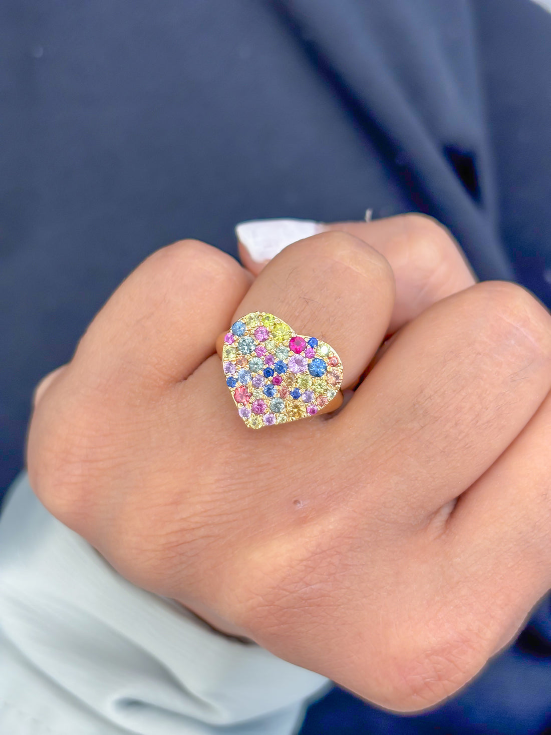 JPRG-3738/9346 Rainbow Sapphire Ring | 18K