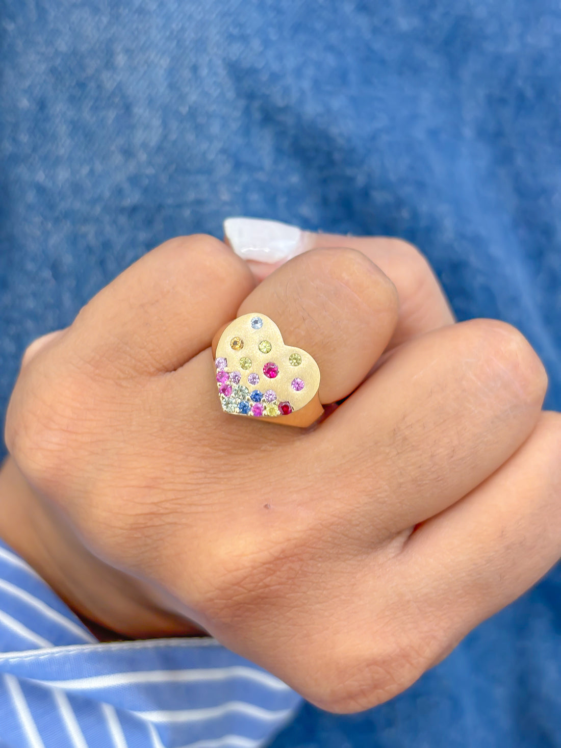 JPRG-3753/9379 Rainbow Sapphire Ring | 14K