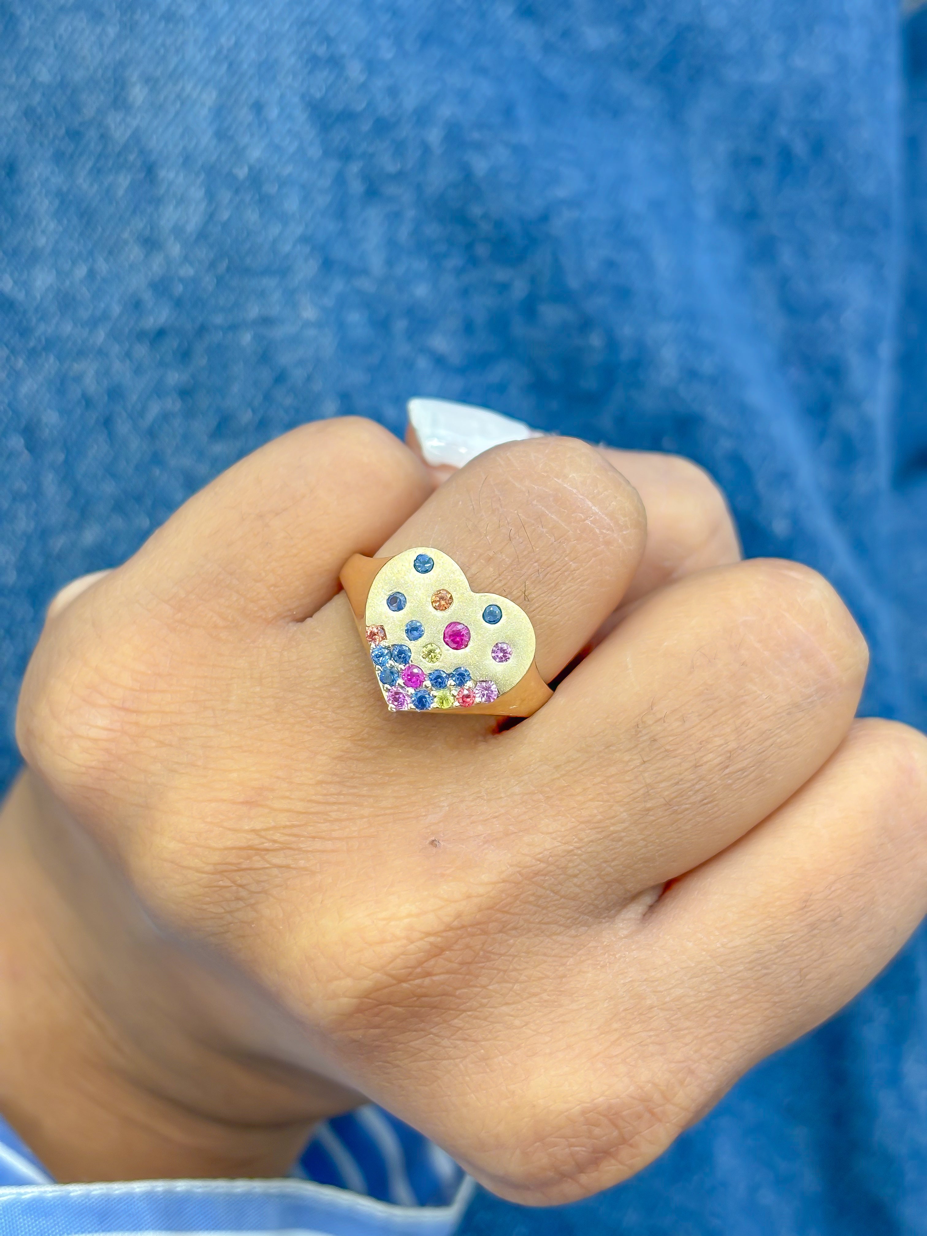 JPRG-3754/9380 Rainbow Sapphire Ring | 14K