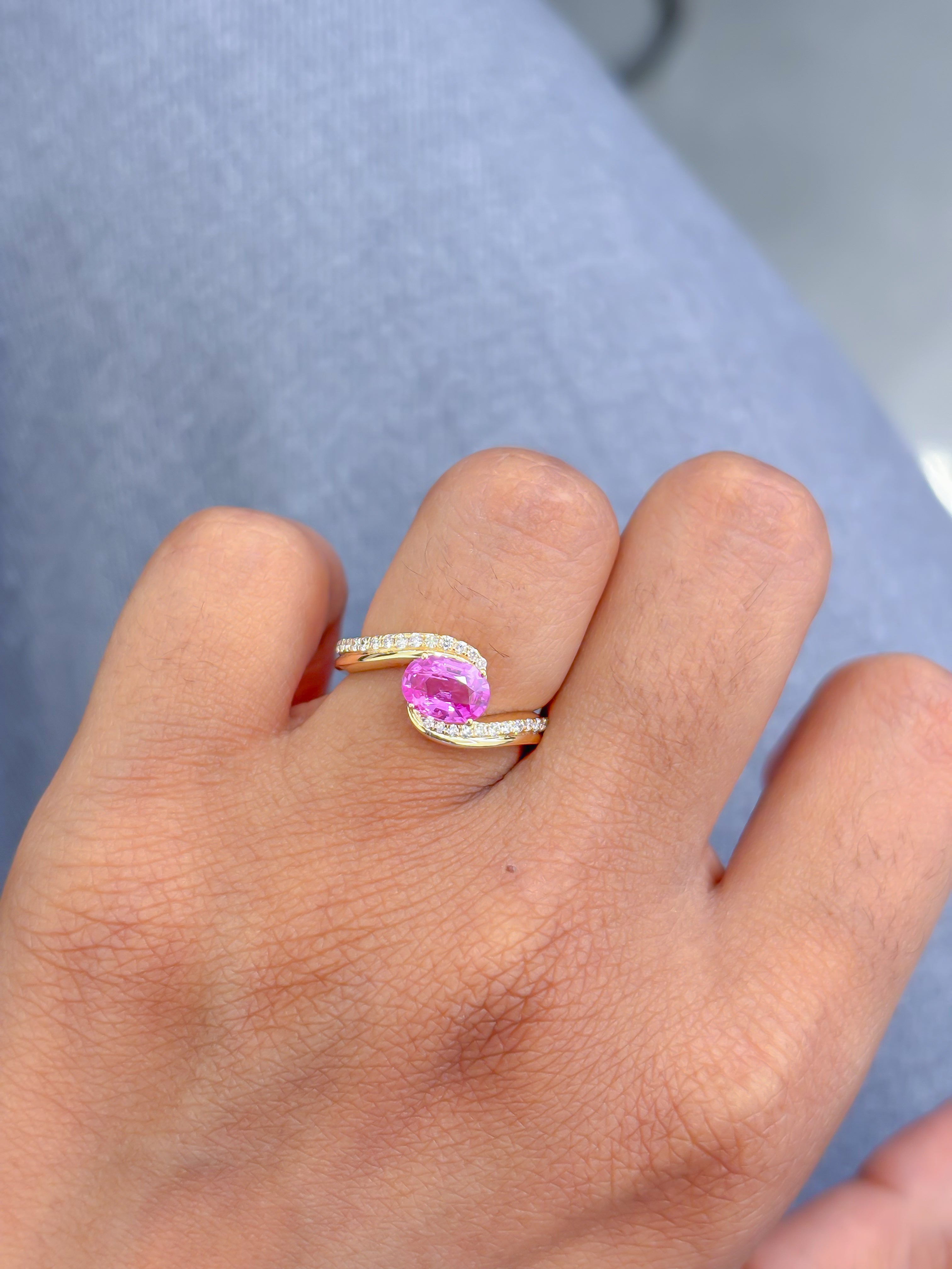 JPRG-3774/9409 Pink Sapphire Diamond Ring | 18K