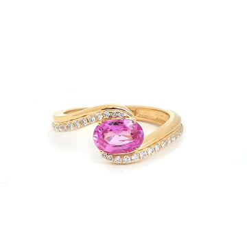 JPRG-3774/9409 Pink Sapphire Diamond Ring | 18K