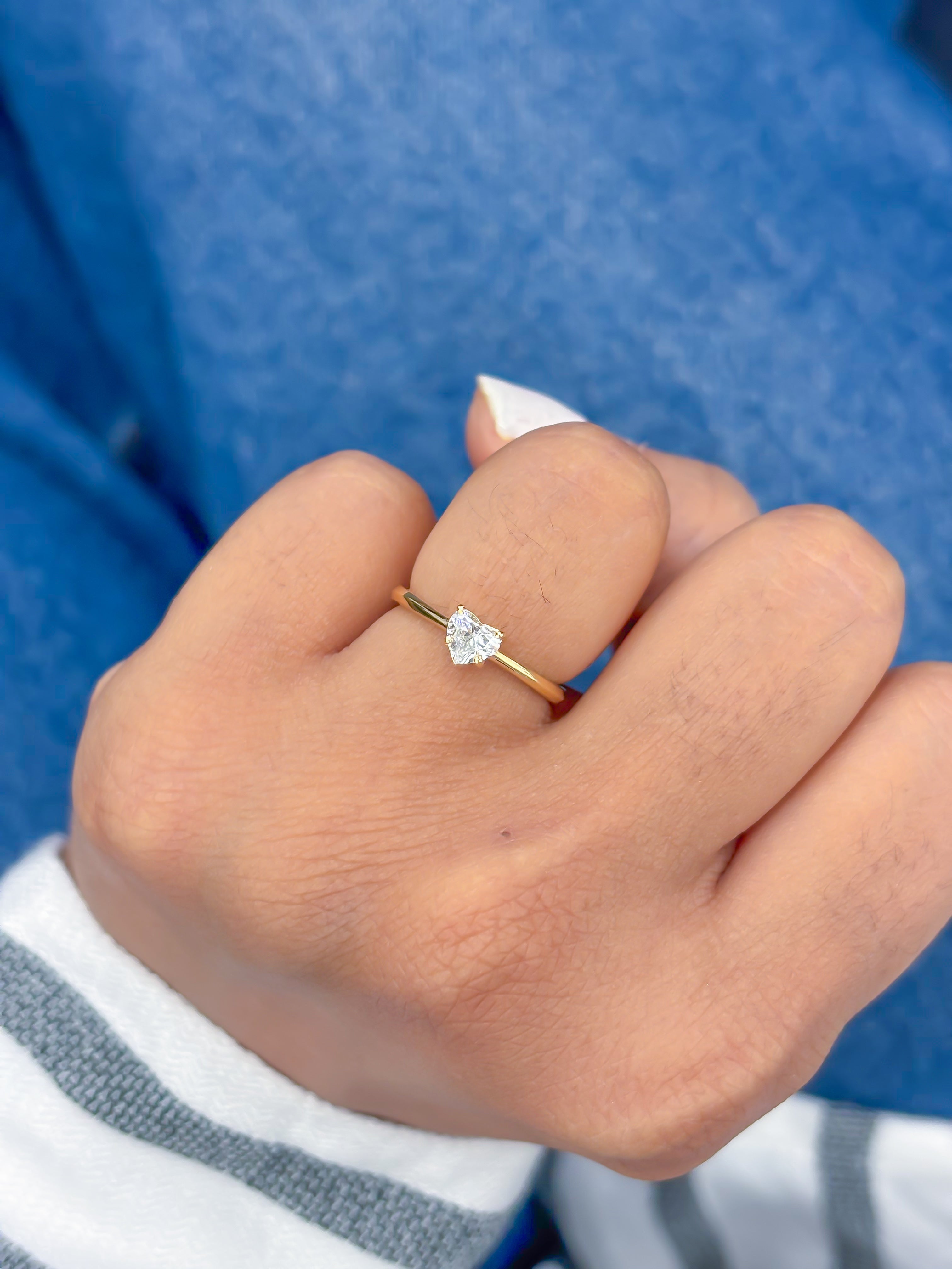 JPRG-3799/9468 Diamond Heart Thin Ring | 18K