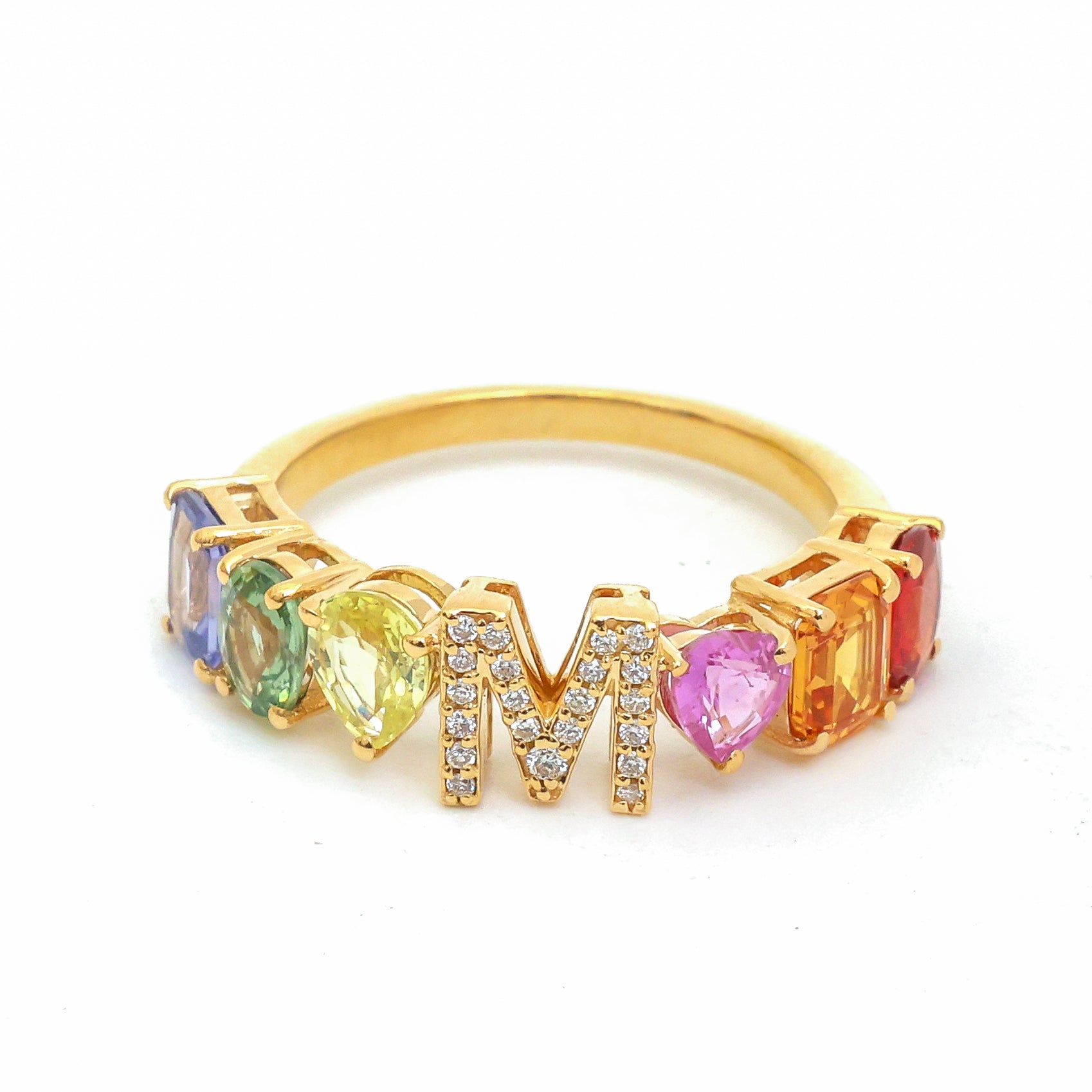 JPRG-3803/9481 Rainbow Sapphire Diamond Ring | 18K