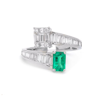 JPRG-3832/9517 Emerald Diamond Ring | 18K