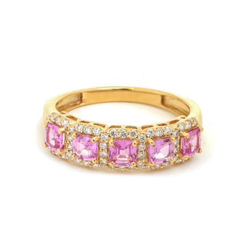 JPRG-3859/9564 Pink Sapphire Diamond Ring | 18K