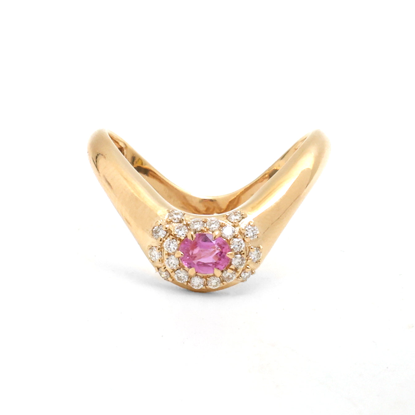 JPRG-3866/9590 Pink Sapphire Diamond Ring | 18K