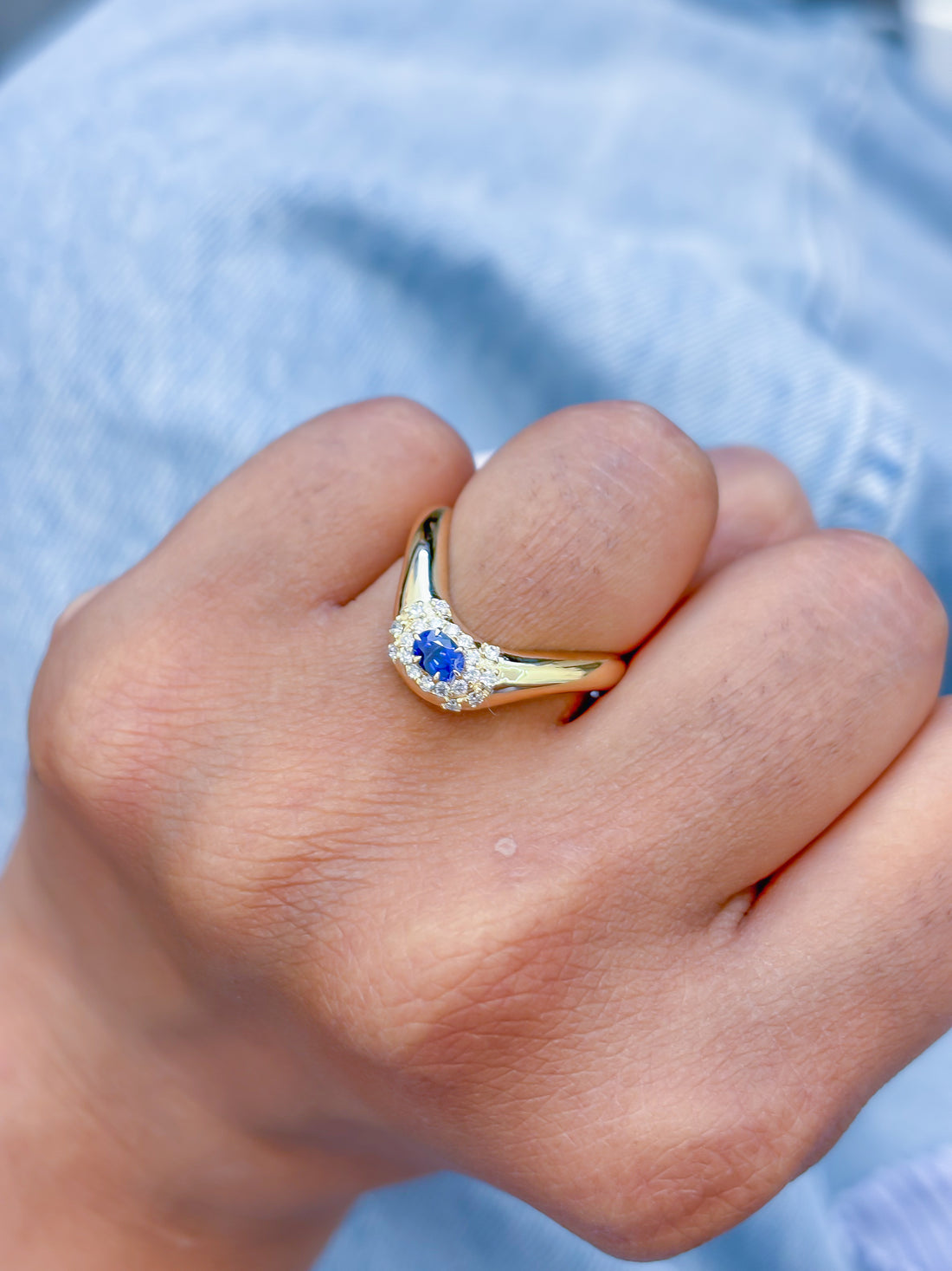 JPRG-3867/9591 Blue Sapphire Diamond Ring | 18K