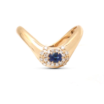 JPRG-3867/9591 Blue Sapphire Diamond Ring | 18K