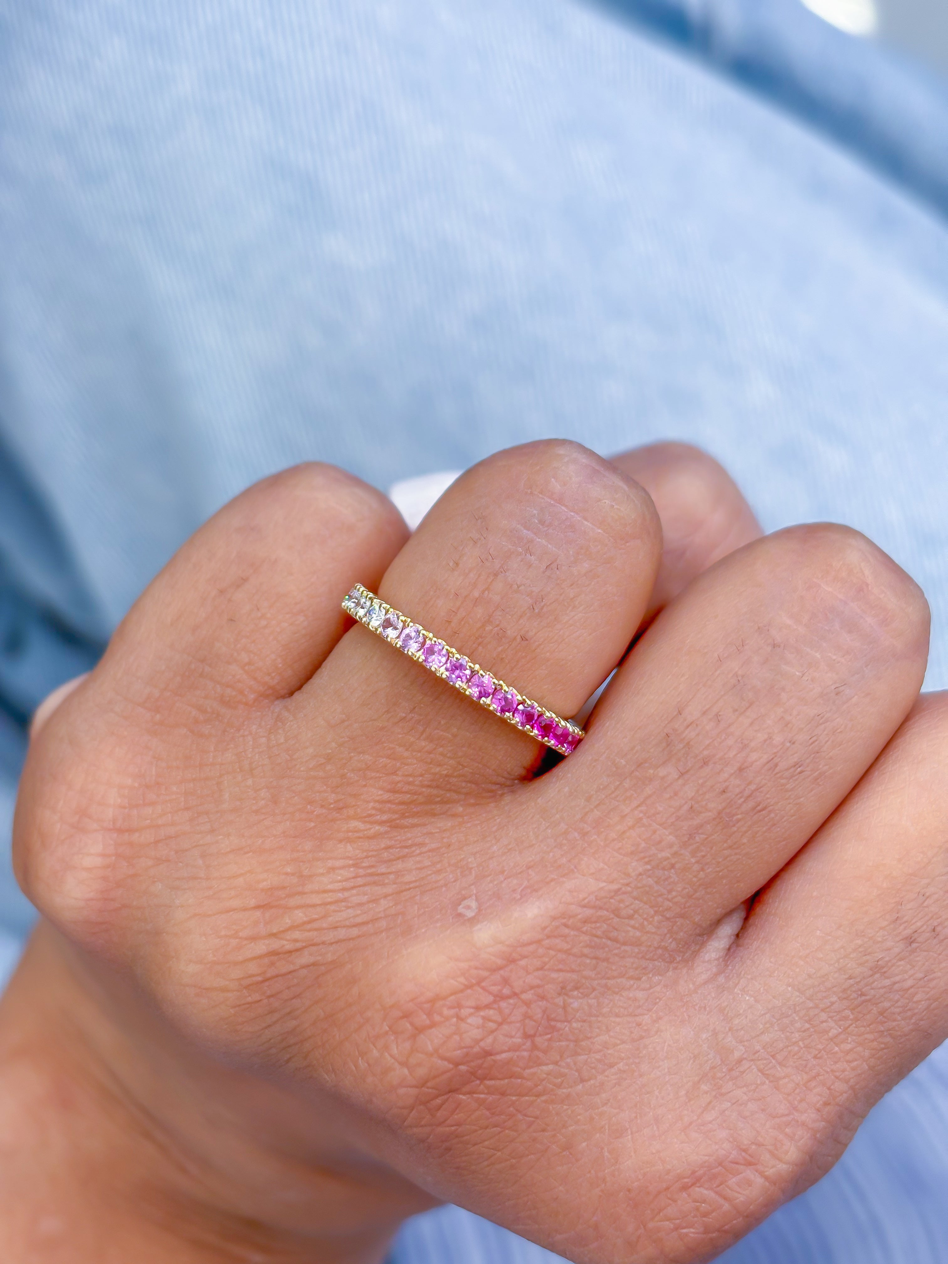 JPRG-3877/9601 Pink Sapphire Diamond Ring | 18K