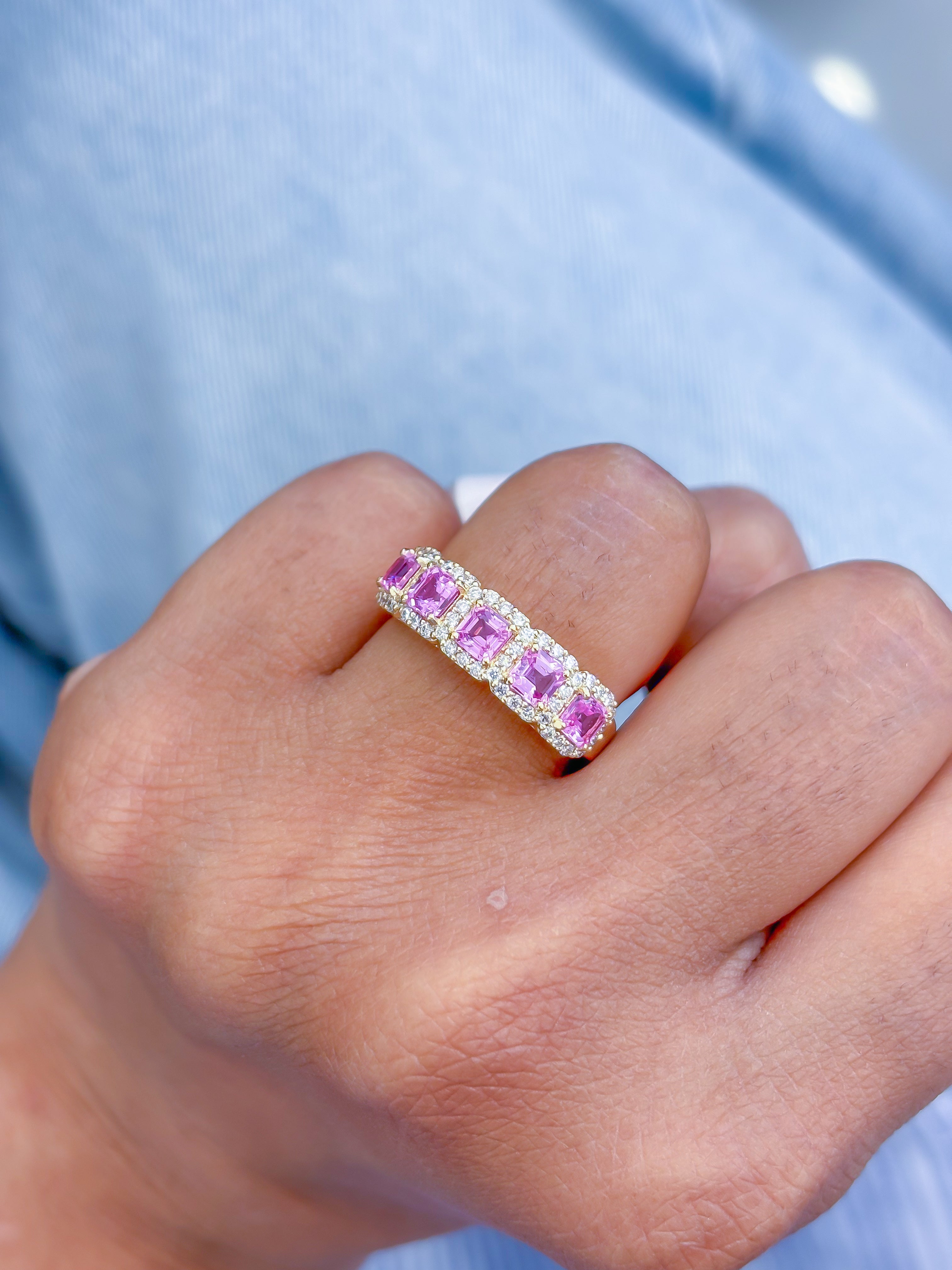 JPRG-3879/9604 Pink Sapphire Diamond Ring | 18K