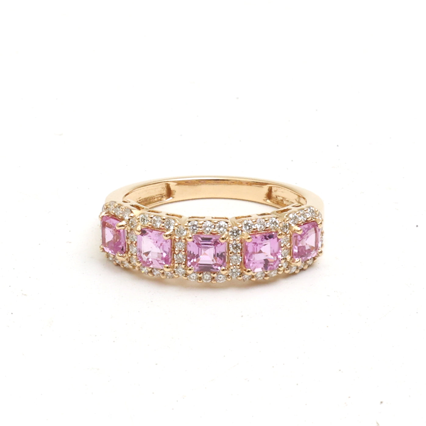 JPRG-3879/9604 Pink Sapphire Diamond Ring | 18K