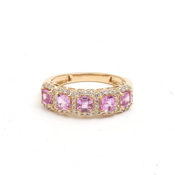 JPRG-3879/9604 Pink Sapphire Diamond Ring | 18K