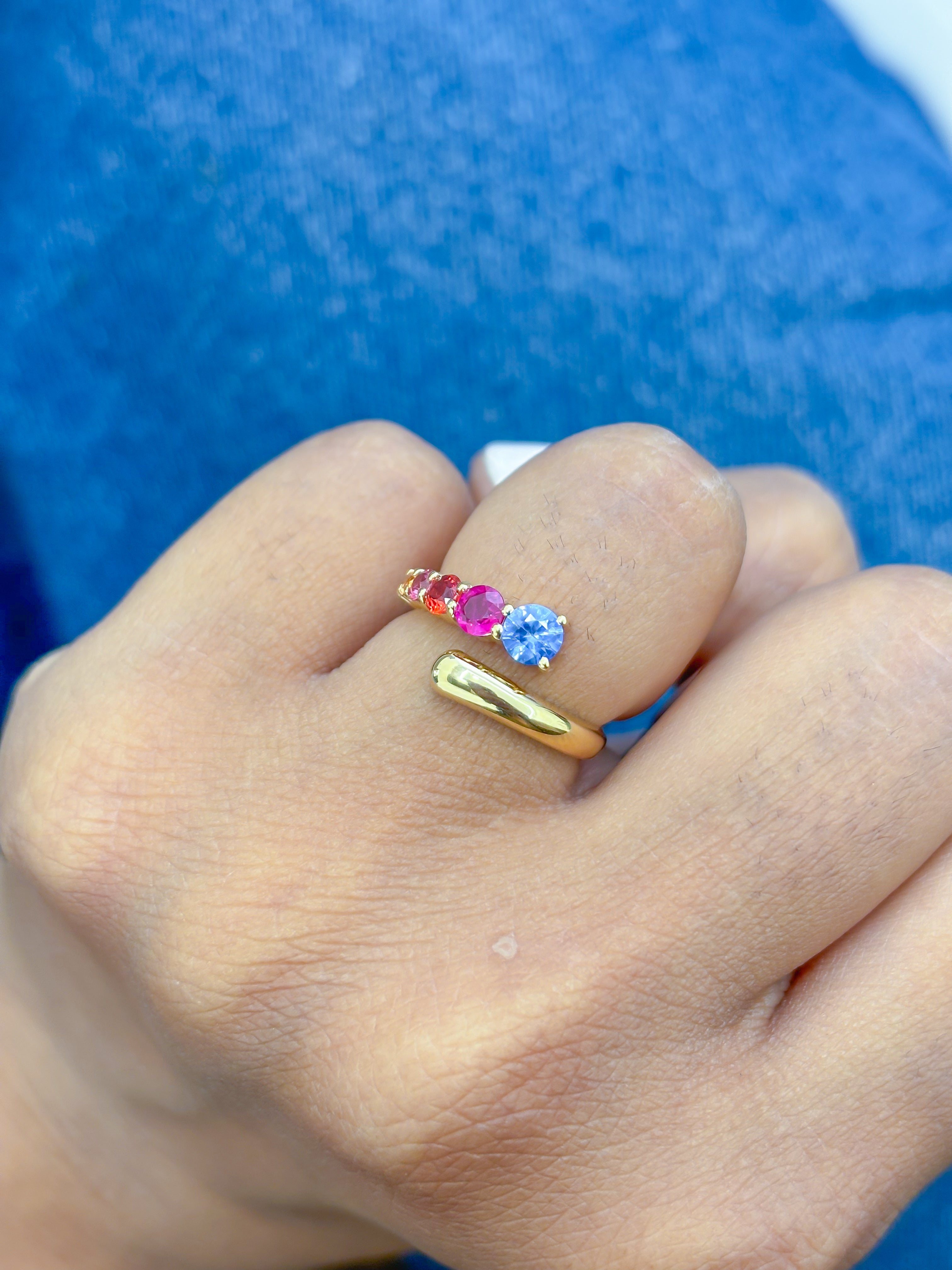 JPRG-3884/9615 Rainbow Sapphire Ring | 18K