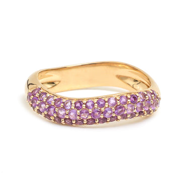 JPRG-3890/9635 Amethyst Wave Half Ring | 14K