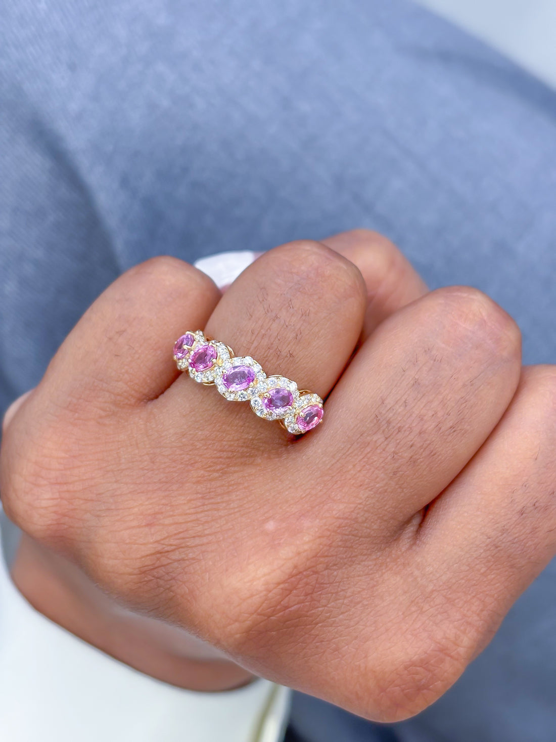 JPRG-3918/9679 Pink Sapphire Diamond Ring | 18K
