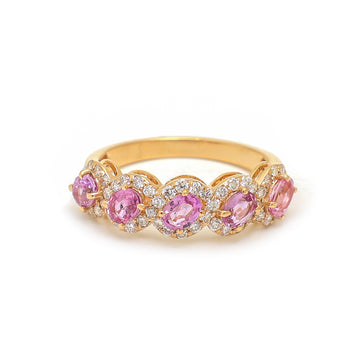 JPRG-3918/9679 Pink Sapphire Diamond Ring | 18K