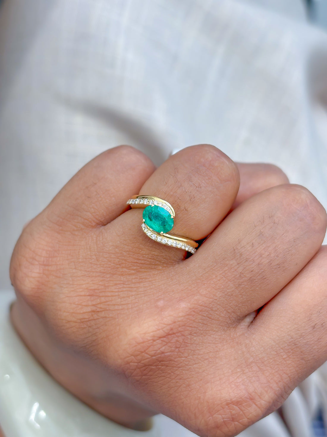 JPRG-3921/9681 Emerald Diamond Ring | 18K