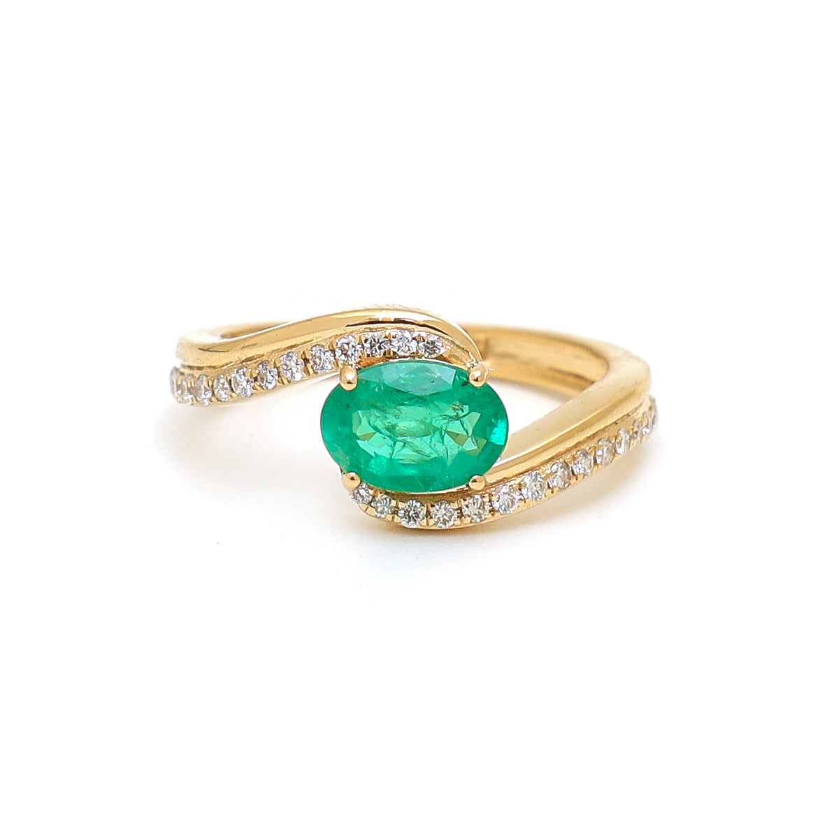 JPRG-3921/9681 Emerald Diamond Ring | 18K