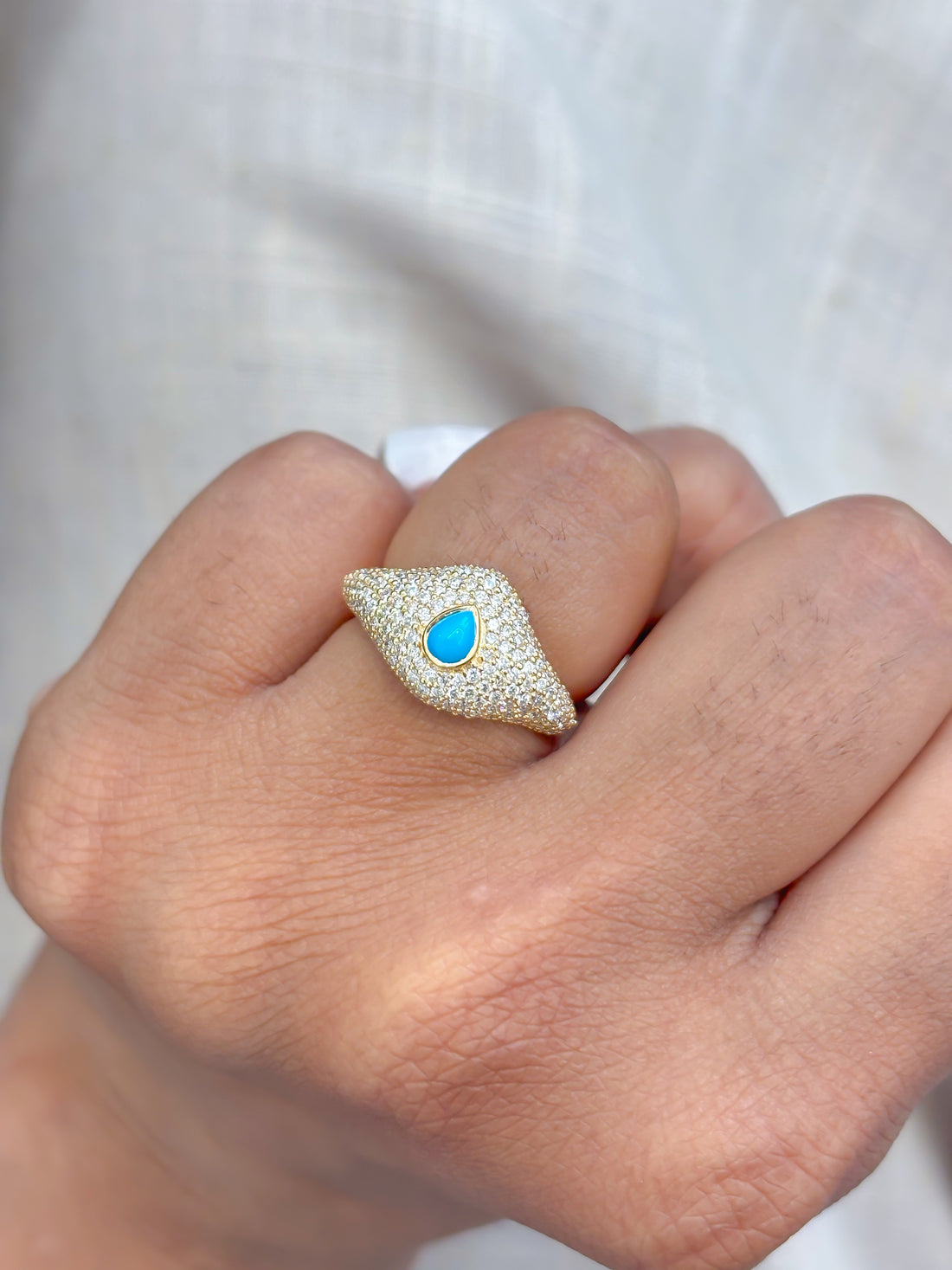 JPRG-3922/9682 Turquoise Diamond Ring | 18K