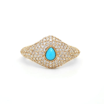 JPRG-3922/9682 Turquoise Diamond Ring | 18K