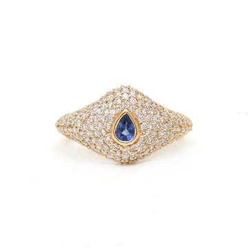 JPRG-3925/9685 Blue Sapphire Diamond Ring | 18K