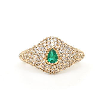 JPRG-3927/9687 Emerald Diamond Ring | 18K