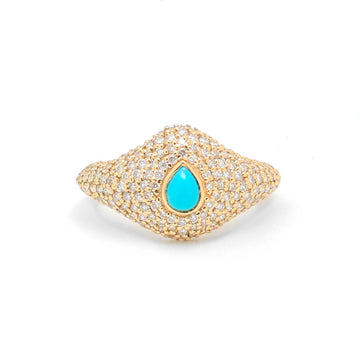 JPRG-3945/9728 Turquoise Diamond Ring | 18K