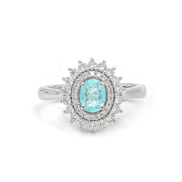 JPRG-3953/9740 Paraiba Tourmaline Diamond Ring | 18K