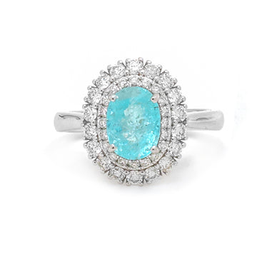 JPRG-3954/9741 Paraiba Tourmaline Diamond Ring | 18K