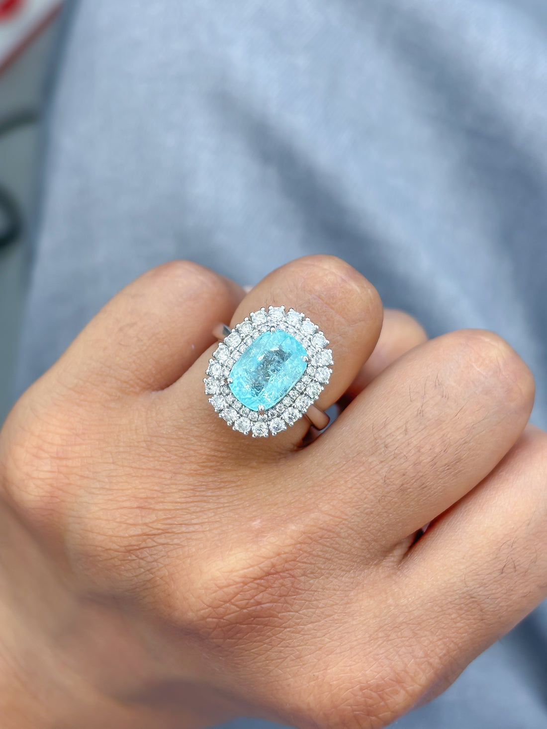 JPRG-3955/9742 Paraiba Tourmaline Diamond Ring | 18K