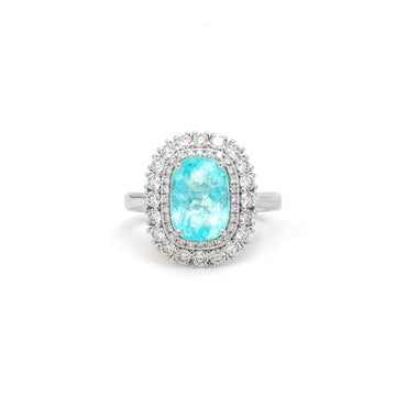 JPRG-3955/9742 Paraiba Tourmaline Diamond Ring | 18K
