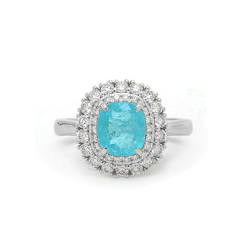 JPRG-3958/9745 Paraiba Tourmaline Diamond Ring | 18K