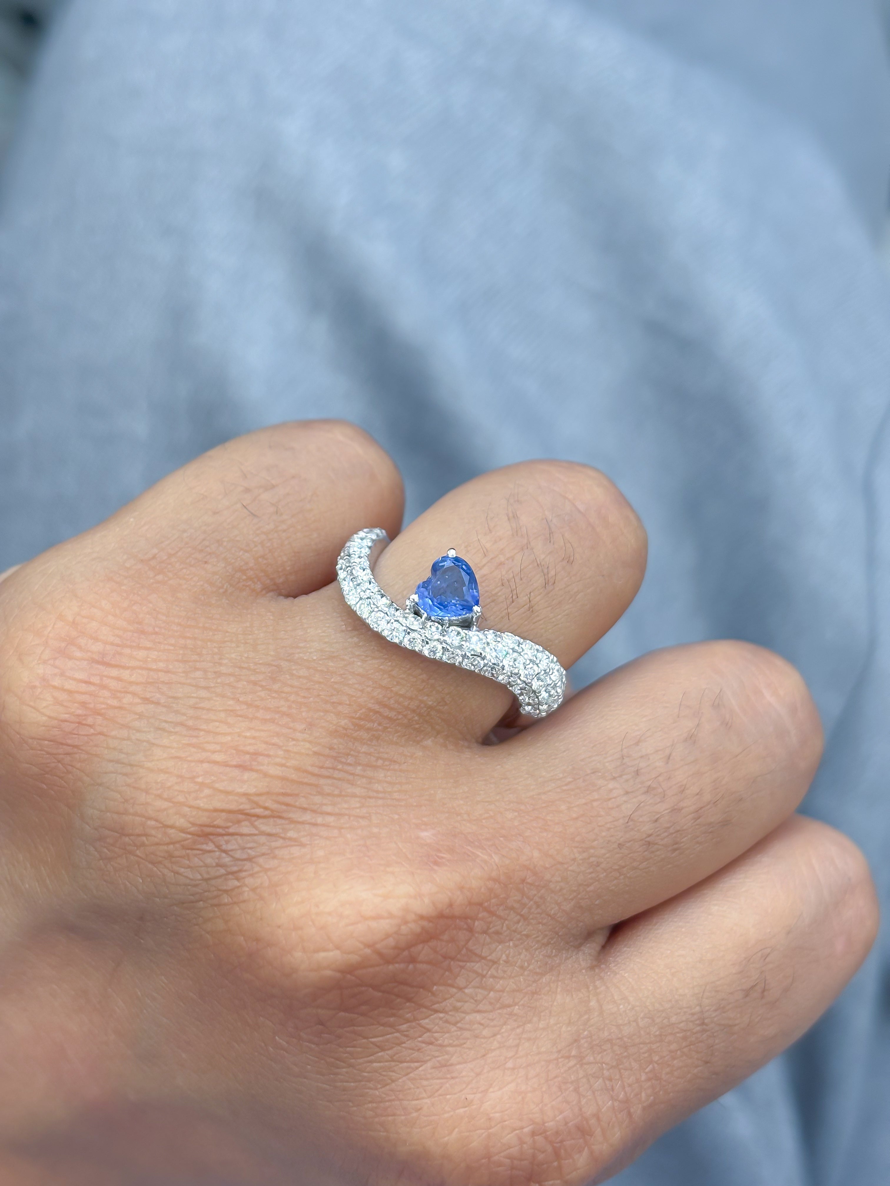JPRG-3961/9748 Blue Sapphire Diamond Ring | 18K