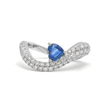 JPRG-3961/9748 Blue Sapphire Diamond Ring | 18K