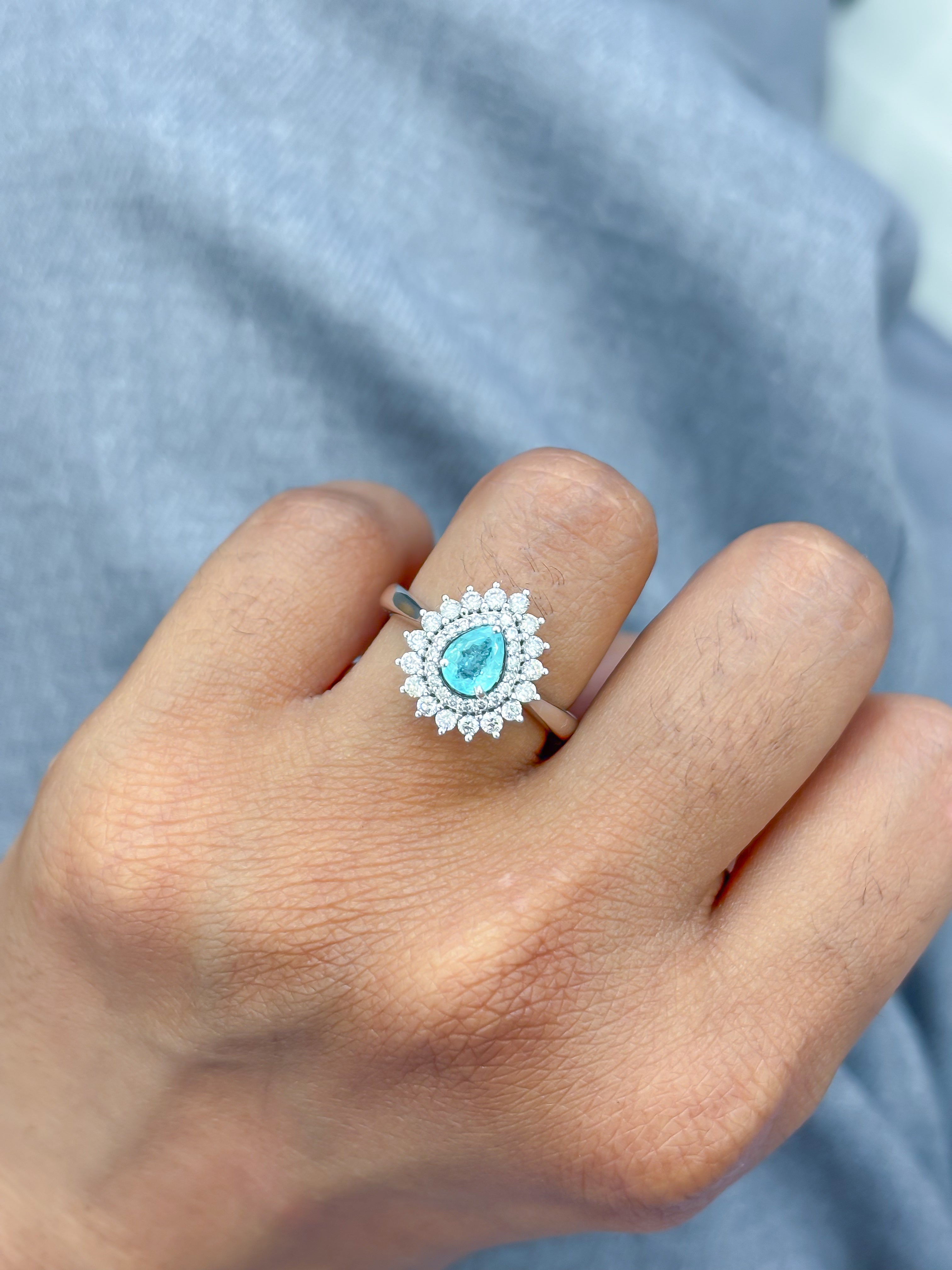 JPRG-3973/9760 Paraiba Tourmaline Diamond Ring | 18K