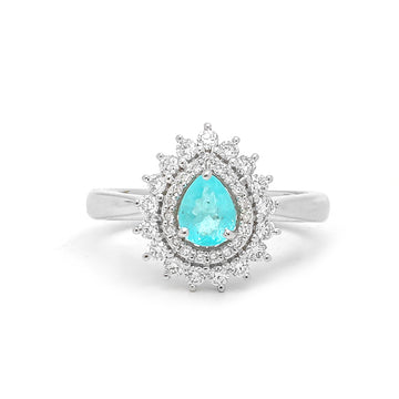 JPRG-3973/9760 Paraiba Tourmaline Diamond Ring | 18K
