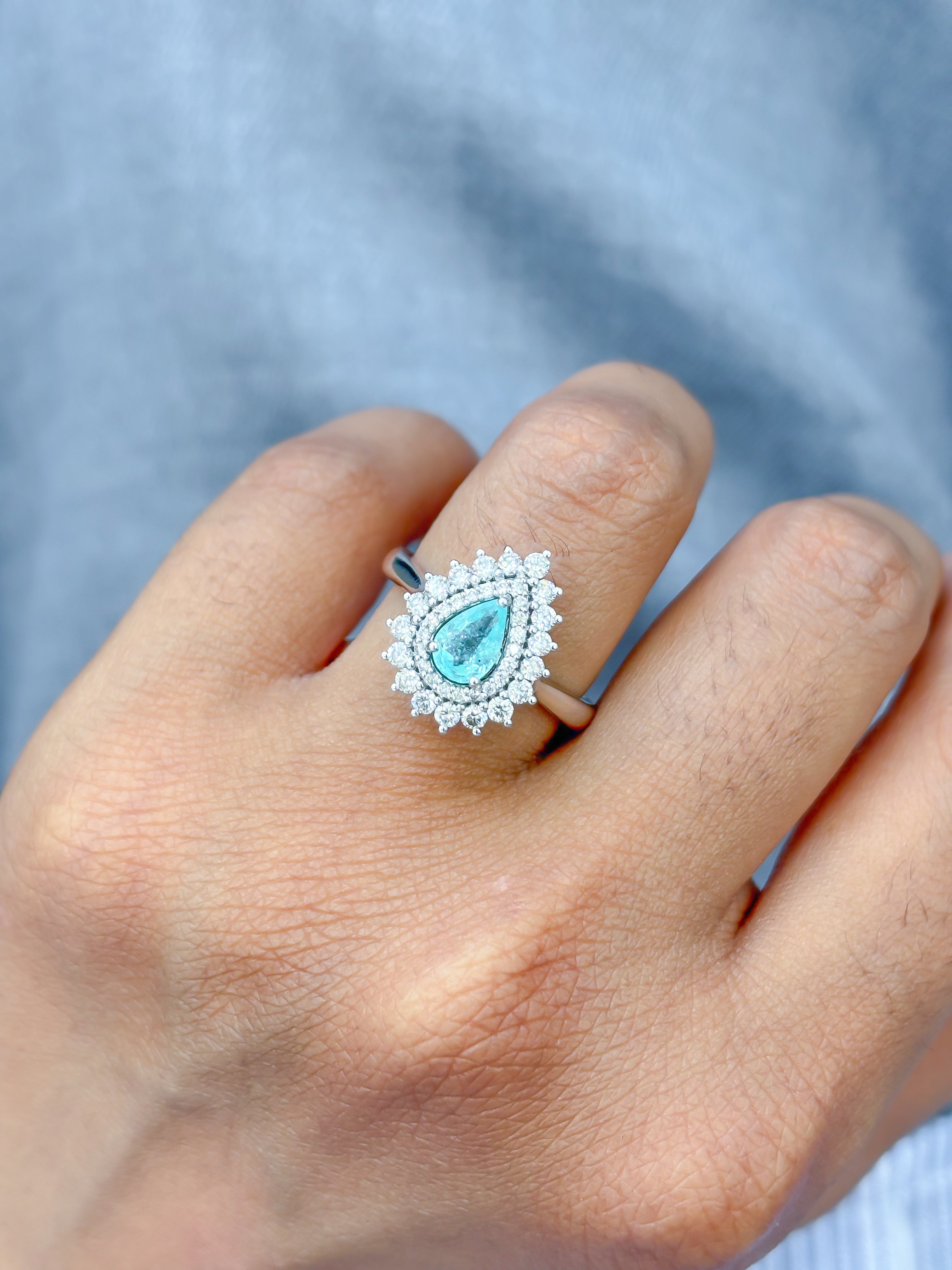 JPRG-3975/9762 Paraiba Tourmaline Diamond Ring | 18K