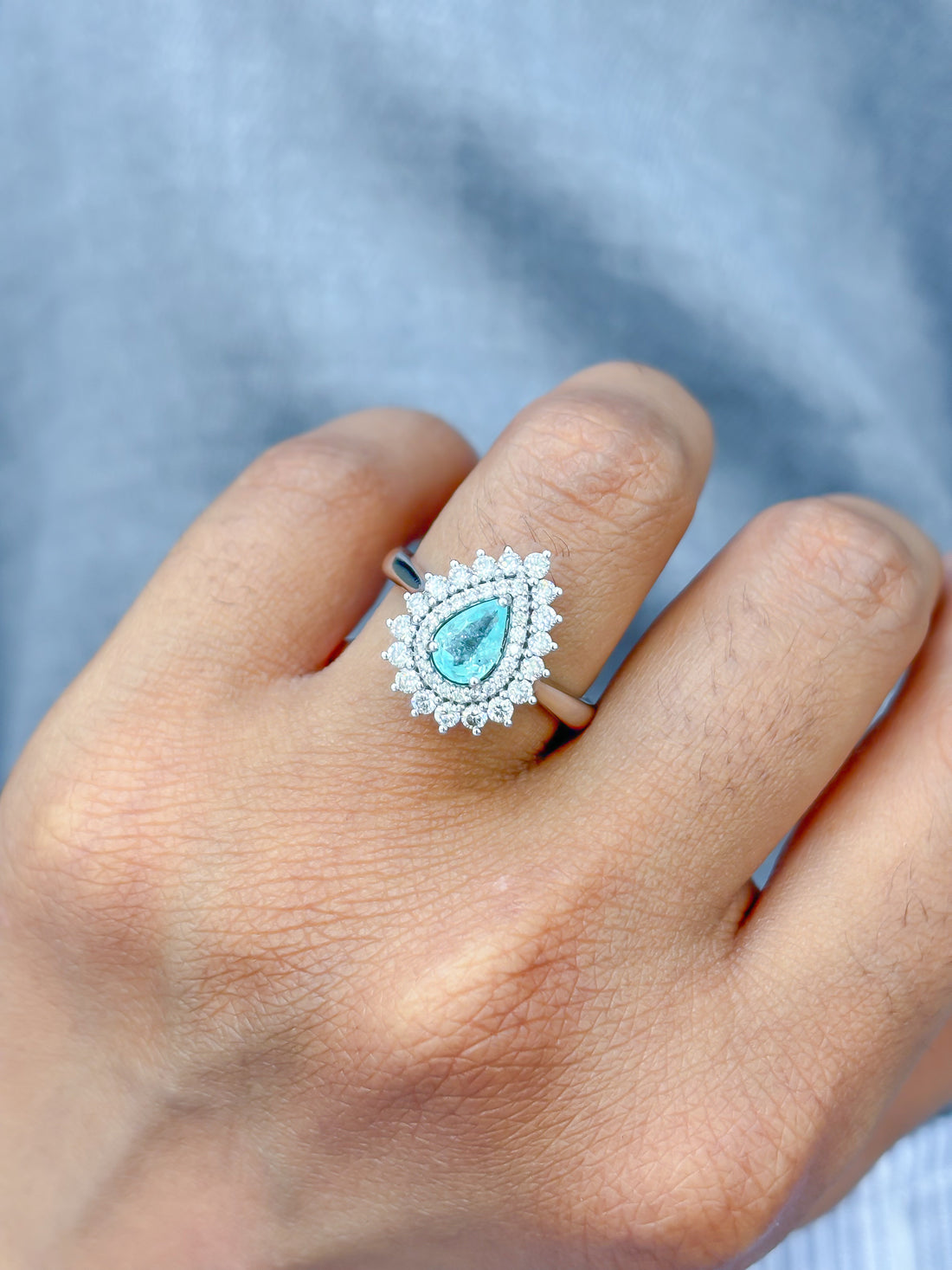 JPRG-3975/9762 Paraiba Tourmaline Diamond Ring | 18K