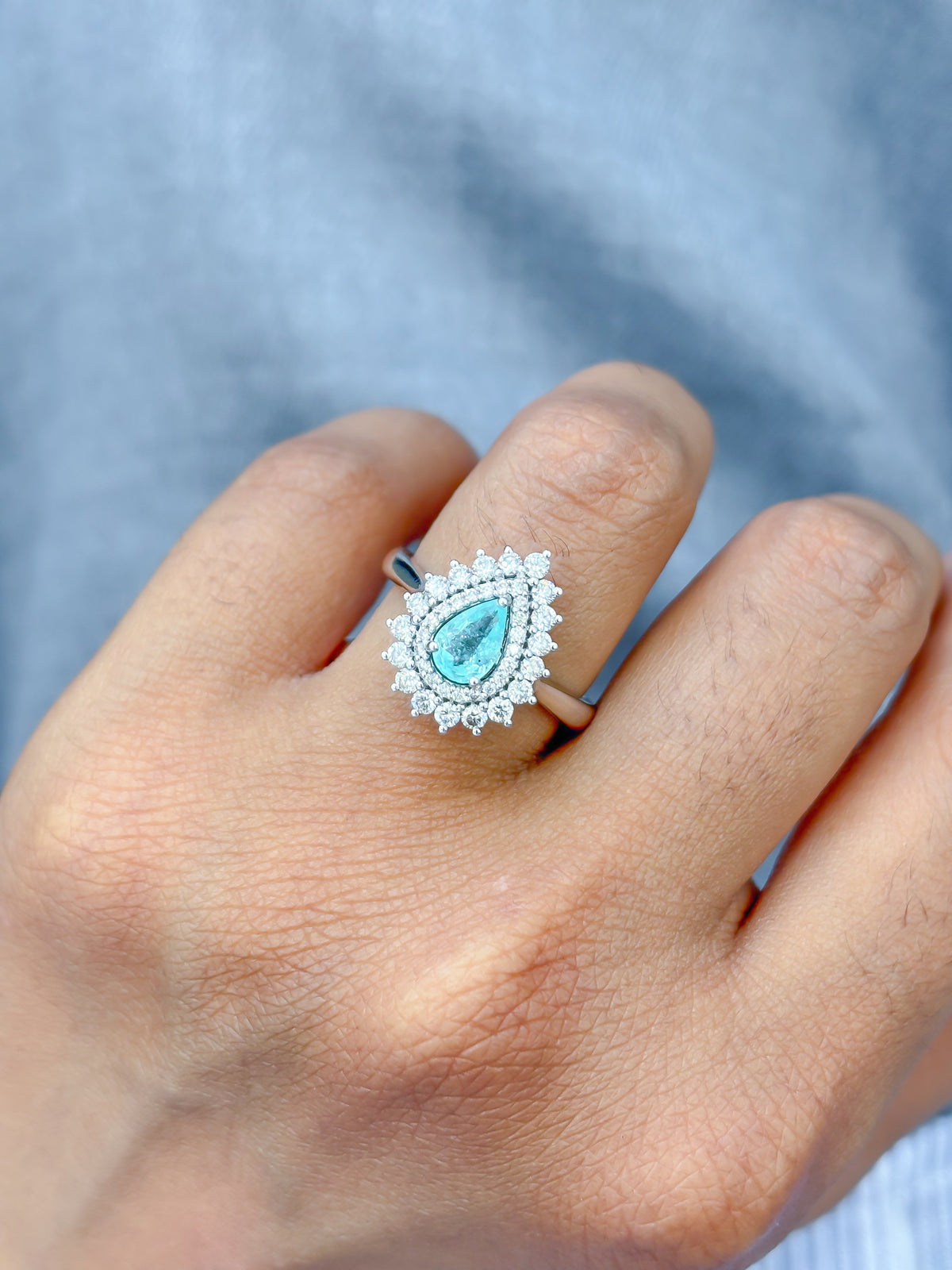 JPRG-3975/9762 Paraiba Tourmaline Diamond Ring | 18K