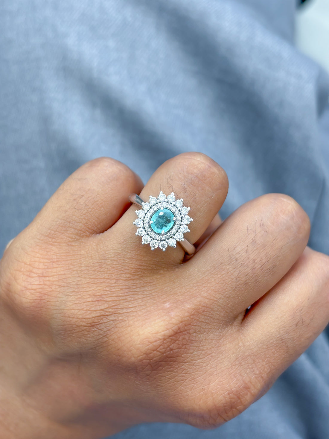 JPRG-3976/9763 Paraiba Tourmaline Diamond Ring | 18K