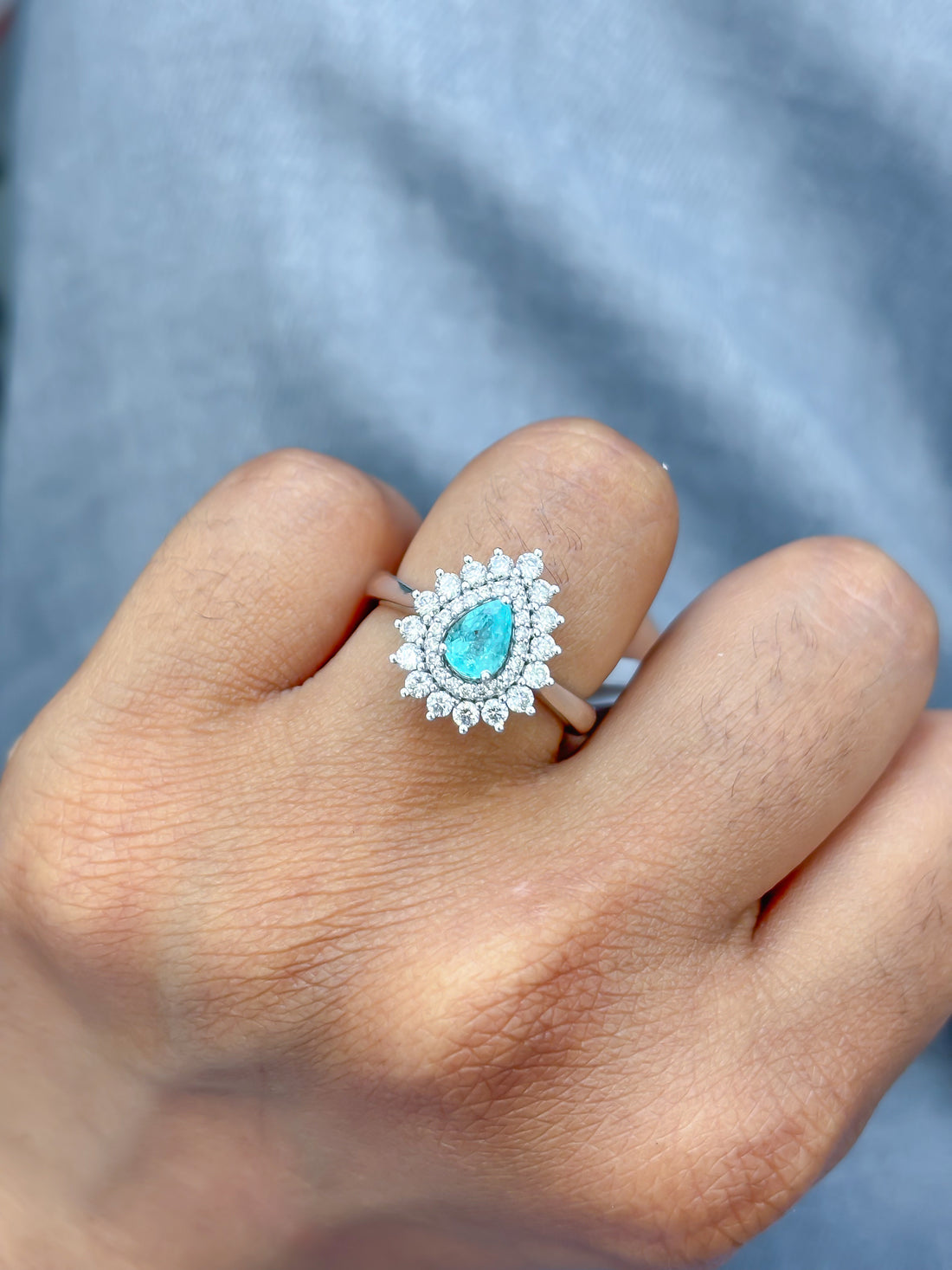JPRG-3979/9766 Paraiba Tourmaline Diamond Ring | 18K