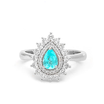 JPRG-3979/9766 Paraiba Tourmaline Diamond Ring | 18K