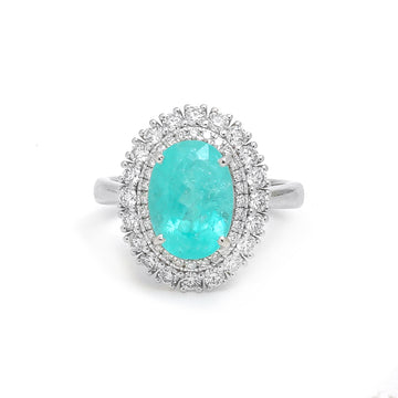 JPRG-3980/9767 Paraiba Tourmaline Diamond Ring | 18K