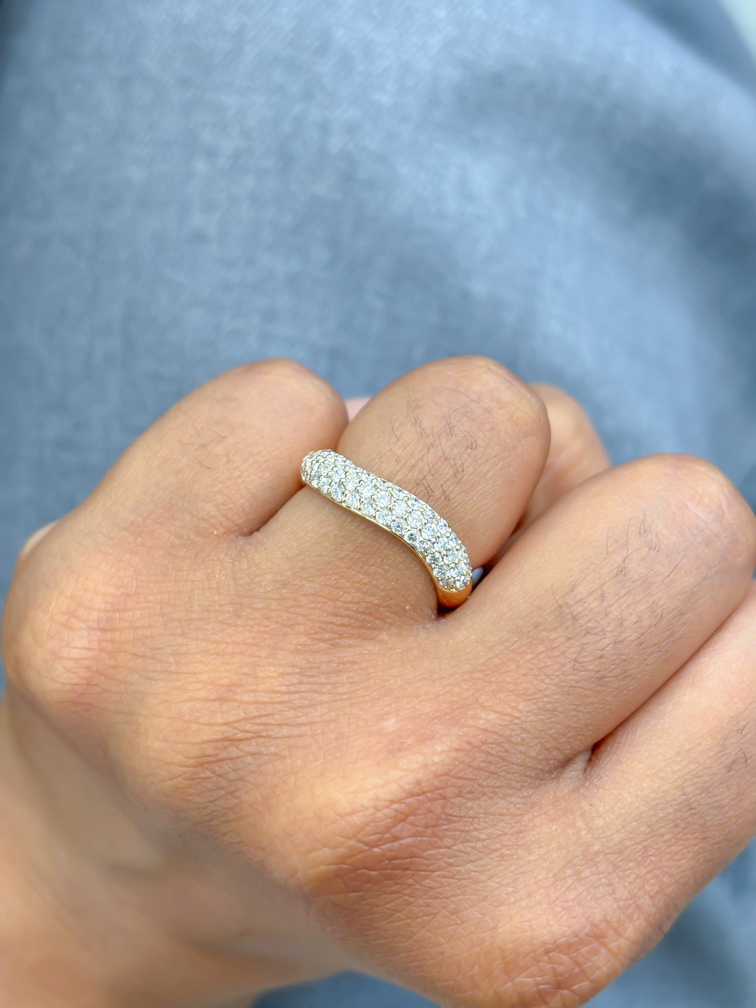 JPRG-3988/9779 Lab Grown Diamond Wave Half Ring | 14K